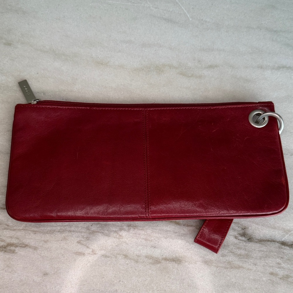 Hobo Red Leather Wristlet Clutch - Picture 2 of 6